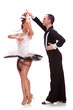 salsa dancing couple on white background