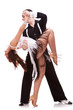 passionate salsa dancing couple