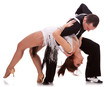 passionate salsa dancing couple