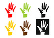 Vektor: Kinderhand liegt in großer Hand, Hand in Hand Kinderhand liegt in großer Hand, Hand in Hand