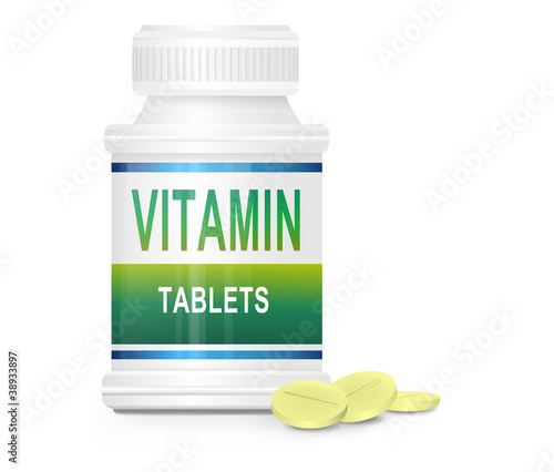 Illustration: Vitamin concept. Vitamin concept.