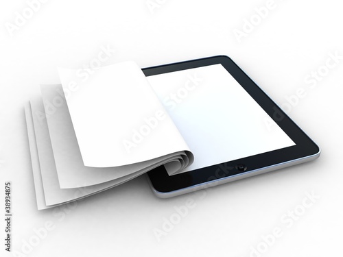 Illustration: Business paper on tablet Business paper on tablet
