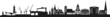 Rostock Skyline Wahrzeichen und Kirchen, Panorama, Schattenriss