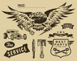 Vintage eagle and auto-moto parts