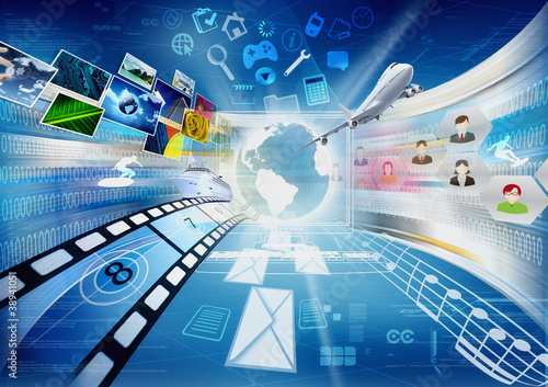 Illustration: Computer for Internet and multimedia sharing Computer for Internet and multimedia sharing