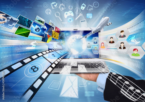 Illustration: Laptop for internet and multimedia sharing Laptop for internet and multimedia sharing