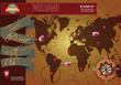 Vector: Website template elements, world map with compass Website template elements, world map with compass