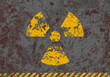 Vector grunge illustration of radiation sign