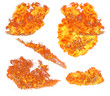 High resolution fire collection, isolated on white background
