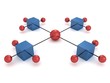 colorful spheres and boxes in an hierarchy organization chart