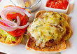 Cheeseburger and salad