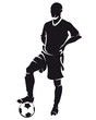 Vektor: ector football (soccer) player silhouette with ball isolated ector football (soccer) player silhouette with ball isolated