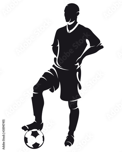 Vector: ector football (soccer) player silhouette with ball isolated ector football (soccer) player silhouette with ball isolated