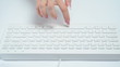 Female hands typing. Slow and fast