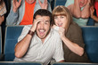 Frightened Couple in Theater