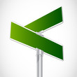 Blank crossroad sign