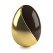 Illustration: chocolate easter egg with golden decoration on white background chocolate easter egg with golden decoration on white background