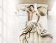 Man in bed from above
