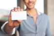 Photo: businessman with business card businessman with business card