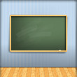 vector: empty school blackboard at blue wall in interior with wo vector: empty school blackboard at blue wall in interior with wo