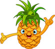 Vector: Cheerful Cartoon Pineapple character Cheerful Cartoon Pineapple character