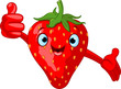 Vector: Cheerful Cartoon Strawberry character Cheerful Cartoon Strawberry character