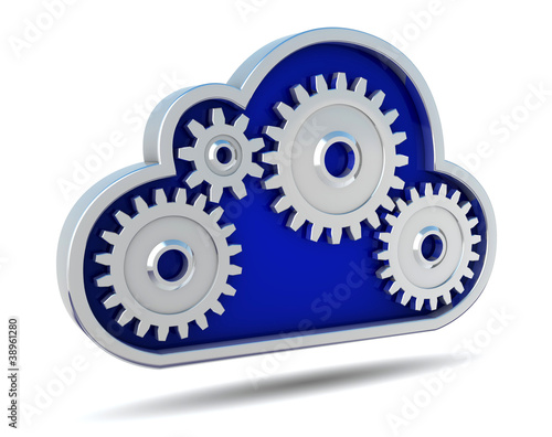 Illustration: cloud mit Zahnrädern cloud mit Zahnrädern