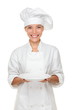 Chef showing empty plate