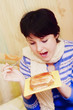 woman and cake