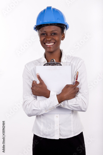 Photo: Gorgeous South African woman with a notepad Gorgeous South African woman with a notepad