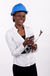 South African project manager dialing her phone