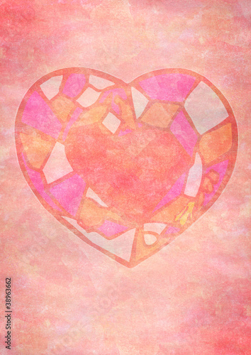 Illustration: Herz auf Aquarelltextur Herz auf Aquarelltextur