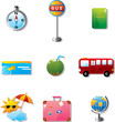 Illustration of vacation and travel icons Illustration of vacation and travel icons