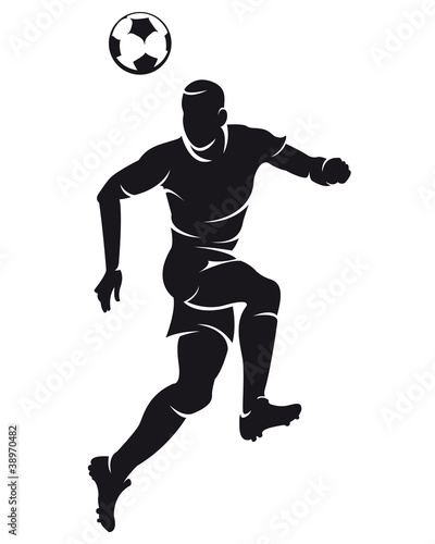 Vector: Vector football (soccer) player silhouette with ball isolated Vector football (soccer) player silhouette with ball isolated