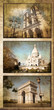 Collage monuments Paris vintage