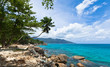 Beautiful seascape with blue sky and clouds
