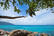Beautiful seascape with blue sky and clouds
