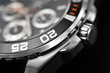 luxury man watch detail, chronograph close up