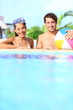Holidays couple in pool