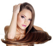 Beautiful girl with long straight hair
