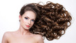 Woman with long beauty hair