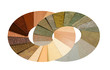 circles of laminated material samples, isolated