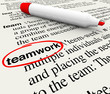 Teamwork Dictionary Definition Word Circled