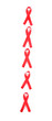 Aids awareness red ribbons isolated on white
