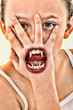 Evil Vampire Alien Child Close Up