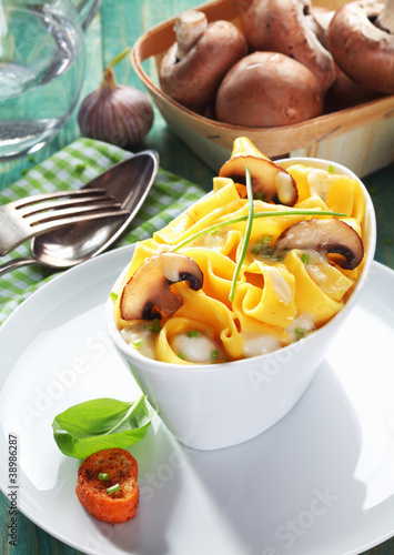 Photo: Mushroom Tagliatelle With Fresh Mushrooms Mushroom Tagliatelle With Fresh Mushrooms