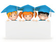 3D render of kids and blankboard