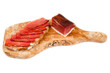 Scheibe Brot mit Schinkenspeck