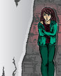 Vector: girl in distress girl in distress