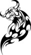 Bull in tribal style - vector image.